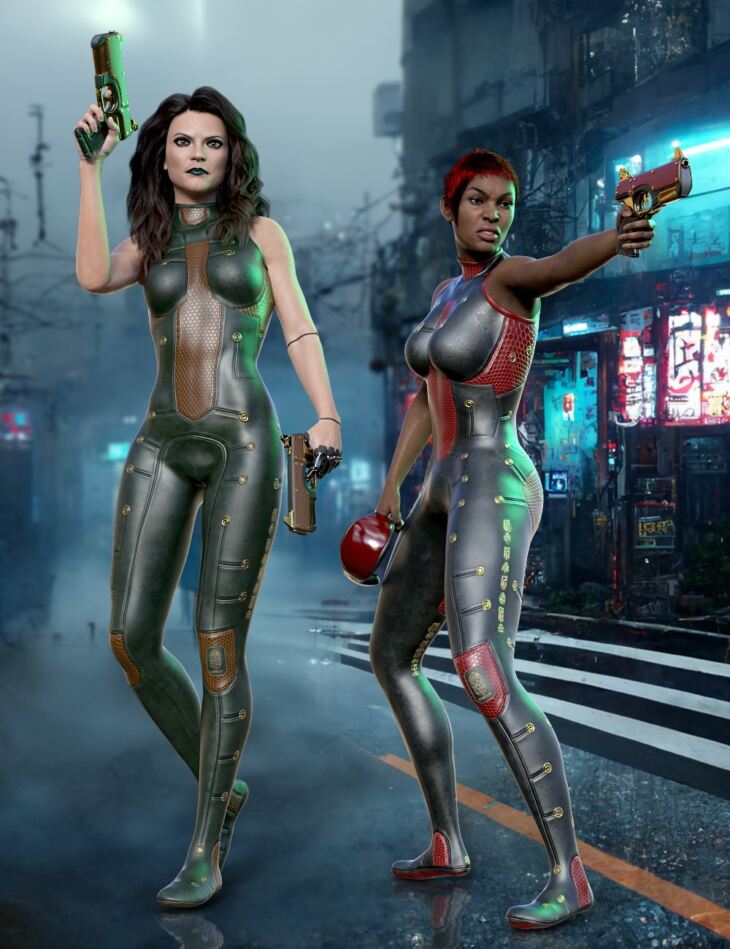 Cyberpunk Enforcer for Genesis 8 and 8.1 Females_DAZ3D下载站