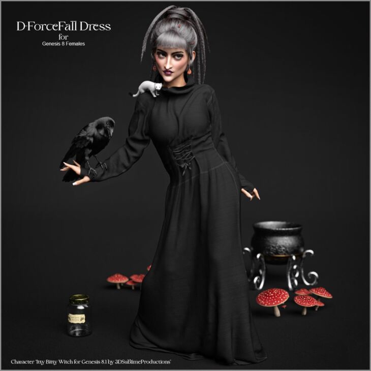 D-Force Fall Dress for G8F and G8.1F_DAZ3DDL