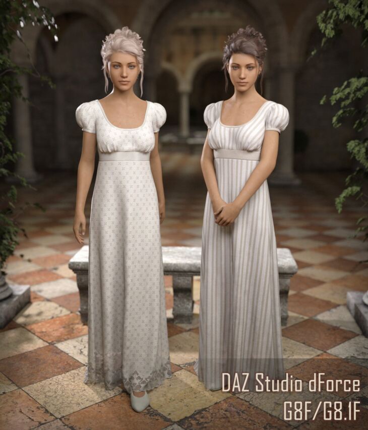 FRQ dForce: Regency Dress for G8F_DAZ3D下载站