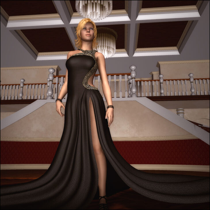 Glamorous Evening Gown_DAZ3D下载站