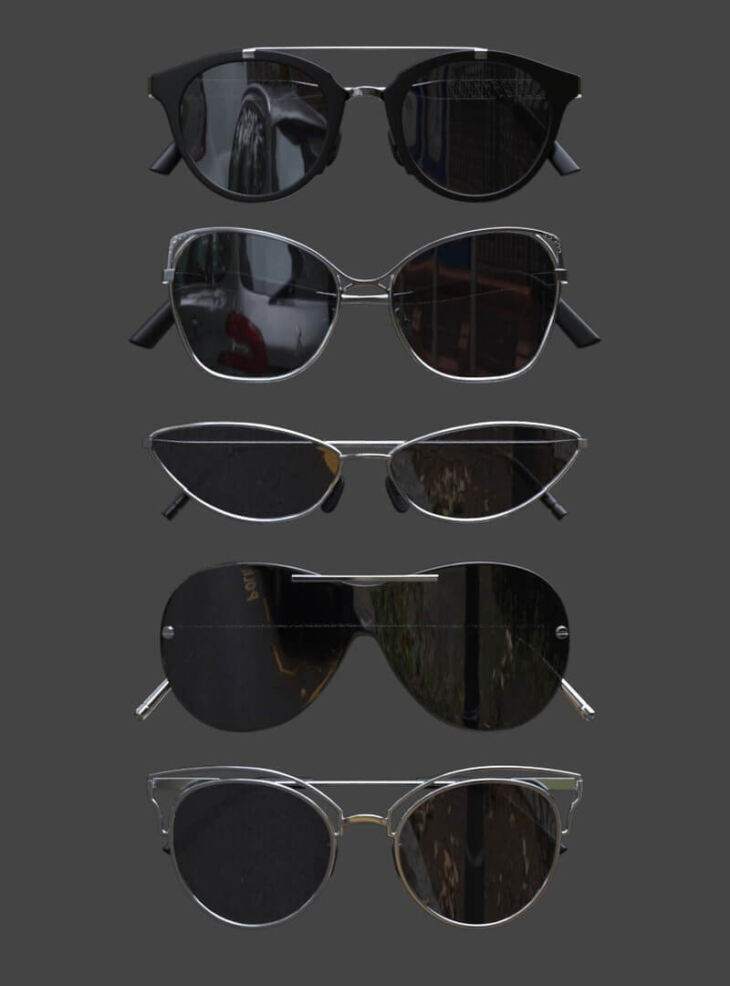 Glasses Set 2_DAZ3D下载站