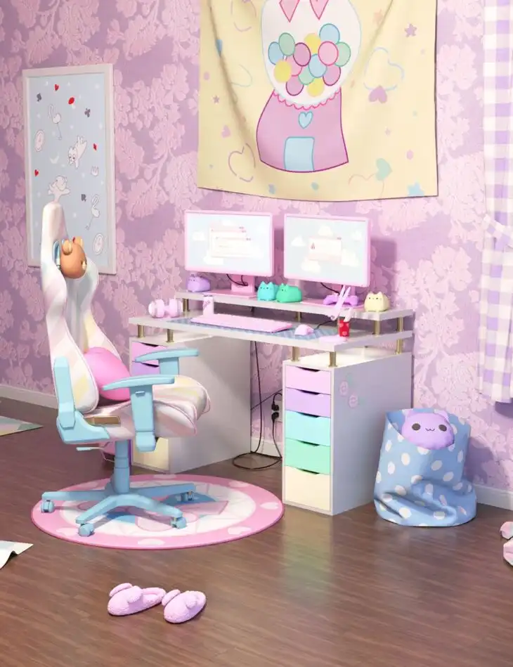 Goth and Kawaii Gamer Room_DAZ3DDL