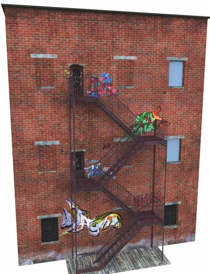 Graffiti Stairs_DAZ3D下载站