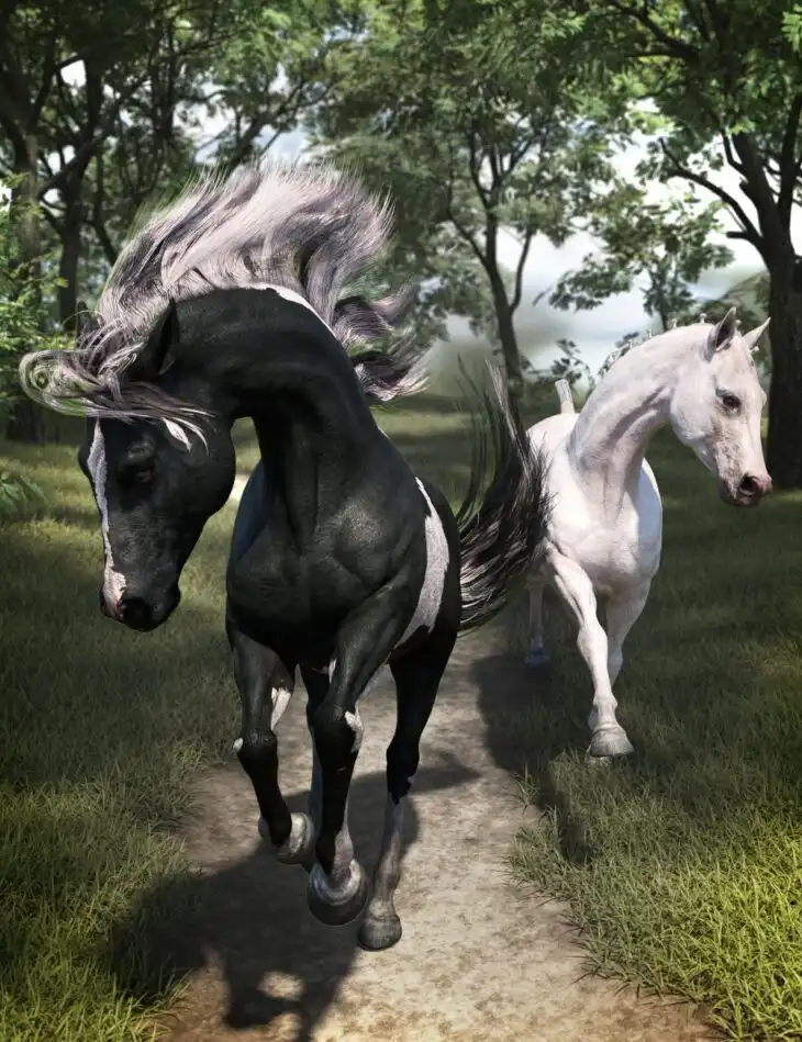 Horse Hair Basic Materials Addon for the Daz Horse 3_DAZ3DDL