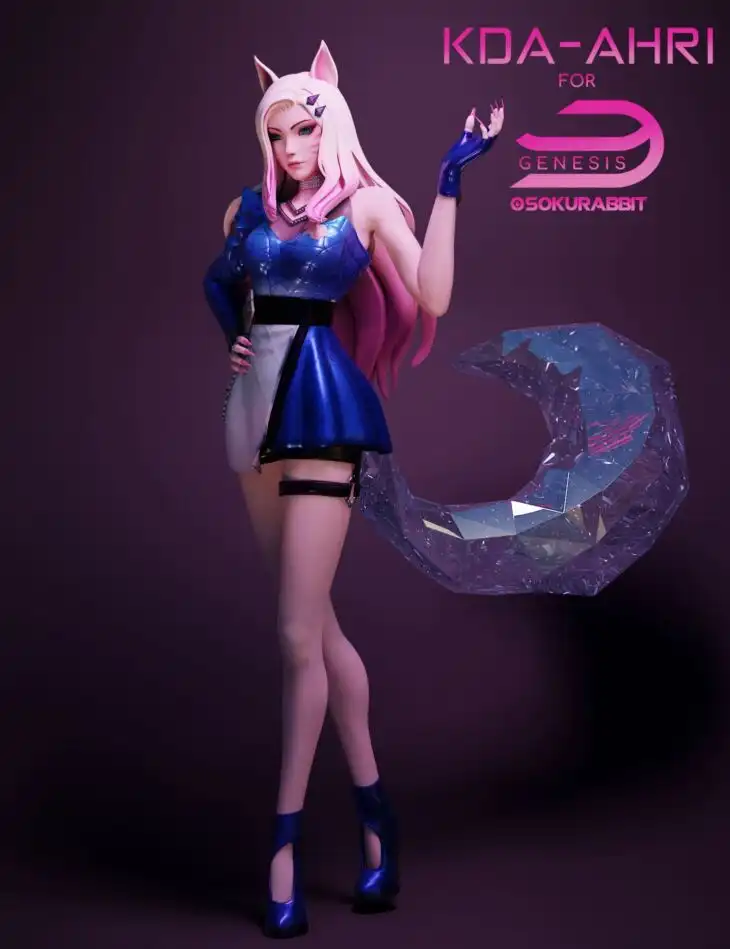 KDA Ahri For Genesis 8/8.1 And 9 Females_DAZ3DDL