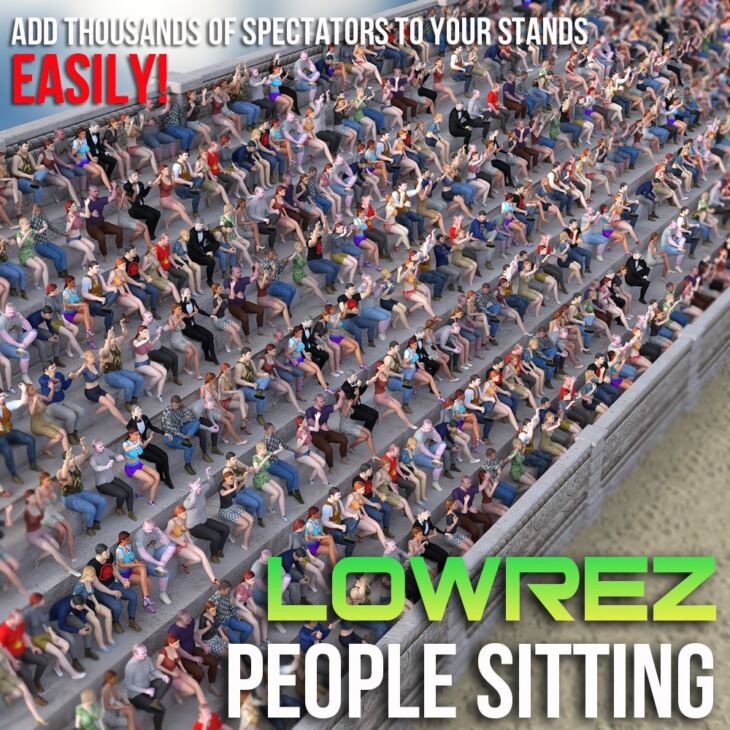 LOWREZ People Sitting for Daz Studio_DAZ3D下载站