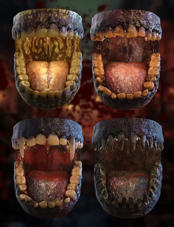 M3D Horror Mouth for Genesis 9_DAZ3D下载站