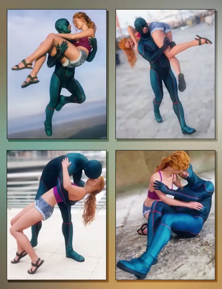 MMX Hero and Damsel Poses for Genesis 9_DAZ3DDL