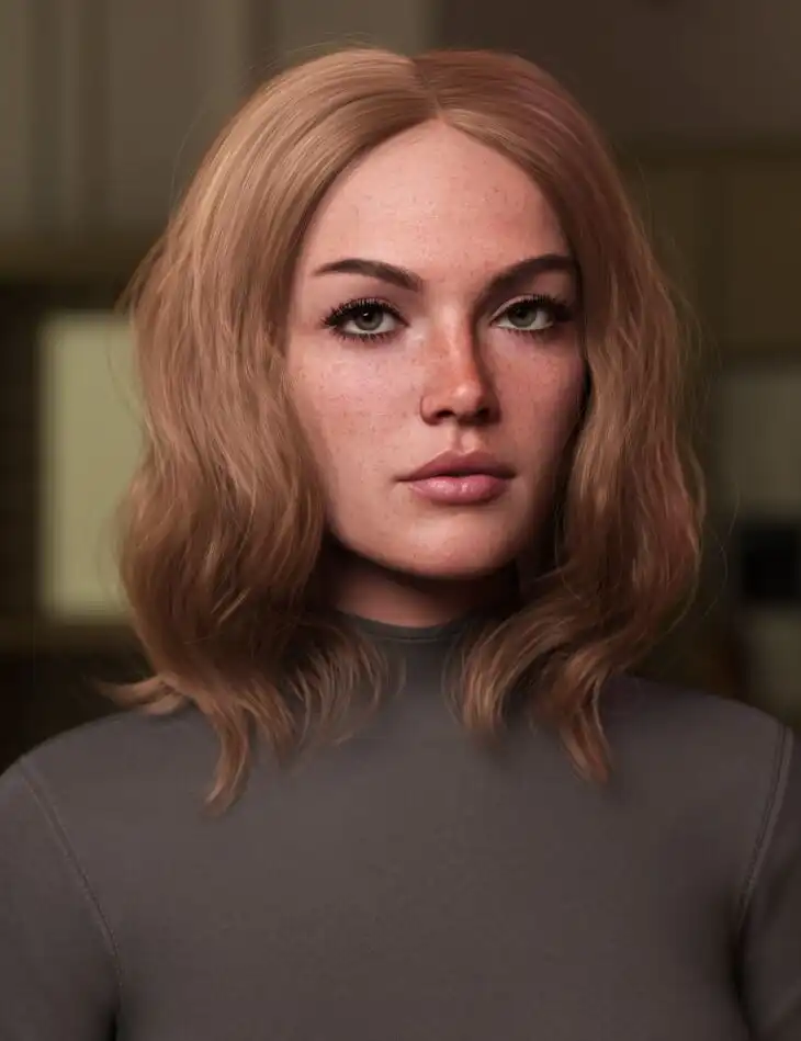Medium Long Curly Style Hair for Genesis 9_DAZ3DDL