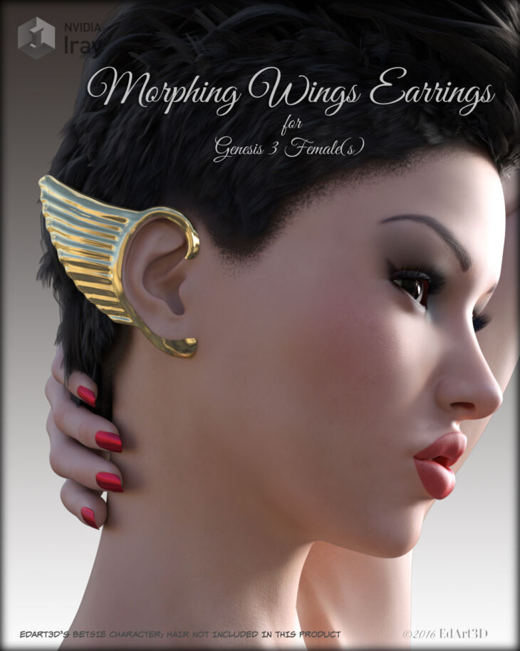 Morphing Wings Earrings for G3F_DAZ3D下载站