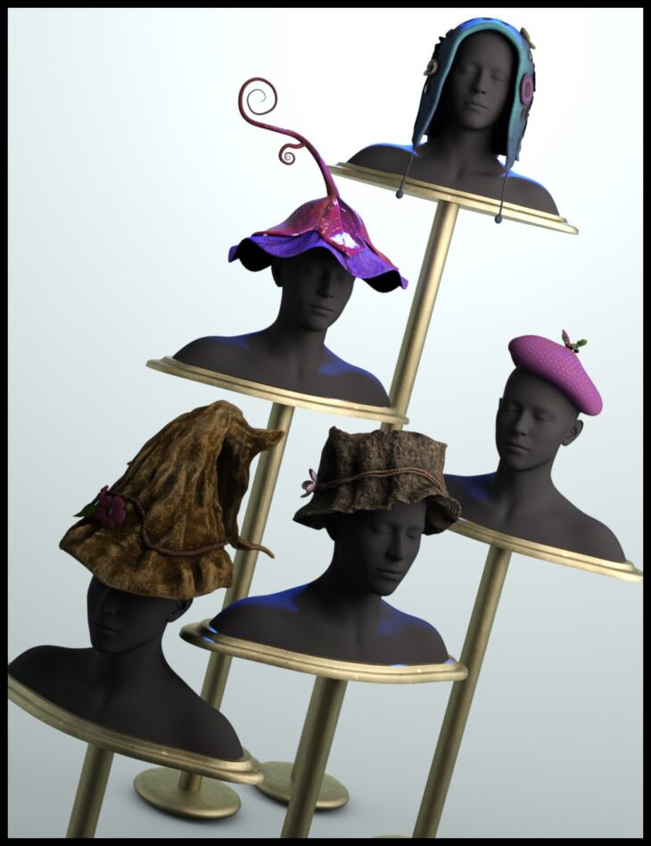 ND Fantasy Hats for Genesis 9_DAZ3D下载站