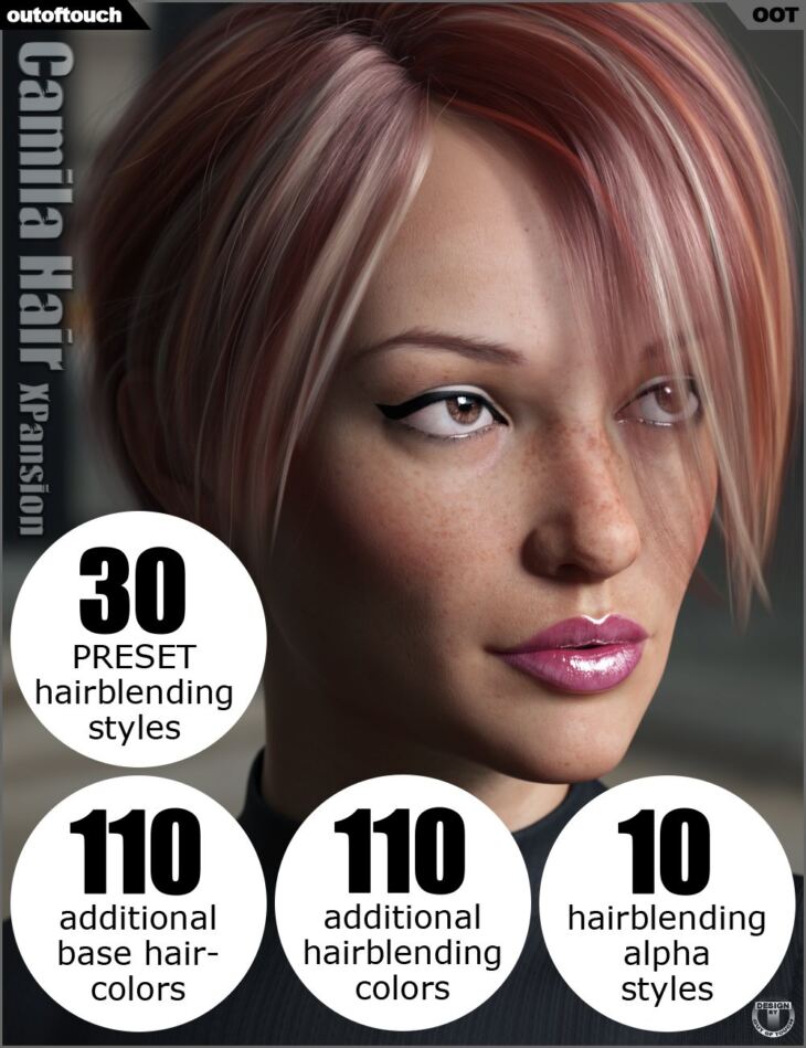 OOT Hairblending 2.0 Texture XPansion for Camila Hair_DAZ3D下载站
