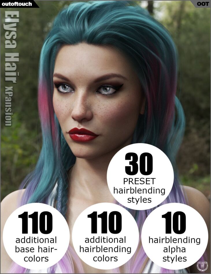 OOT Hairblending 2.0 Texture XPansion for Elysa Hair_DAZ3D下载站