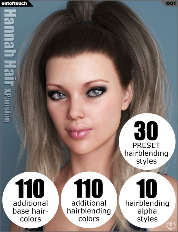 OOT Hairblending 2.0 Texture XPansion for Hannah Hair_DAZ3D下载站