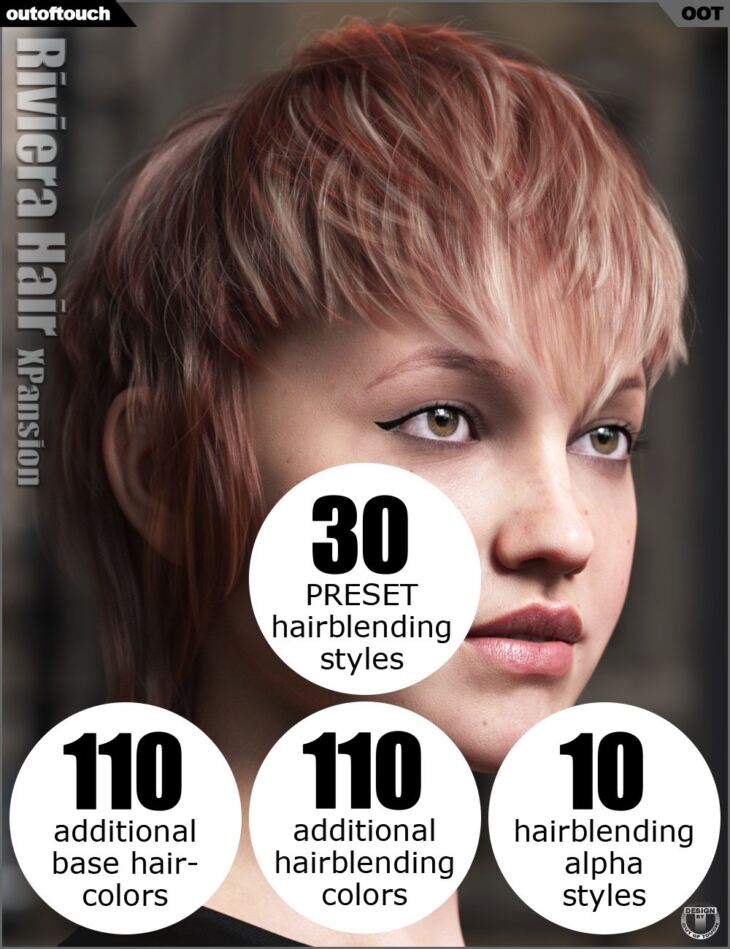 OOT Hairblending 2.0 Texture XPansion for Riviera Hair_DAZ3D下载站