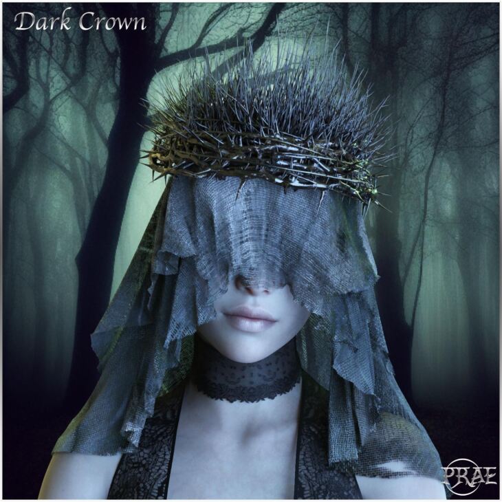 Prae-Dark Crown Headdress for G8 G9 Daz_DAZ3D下载站