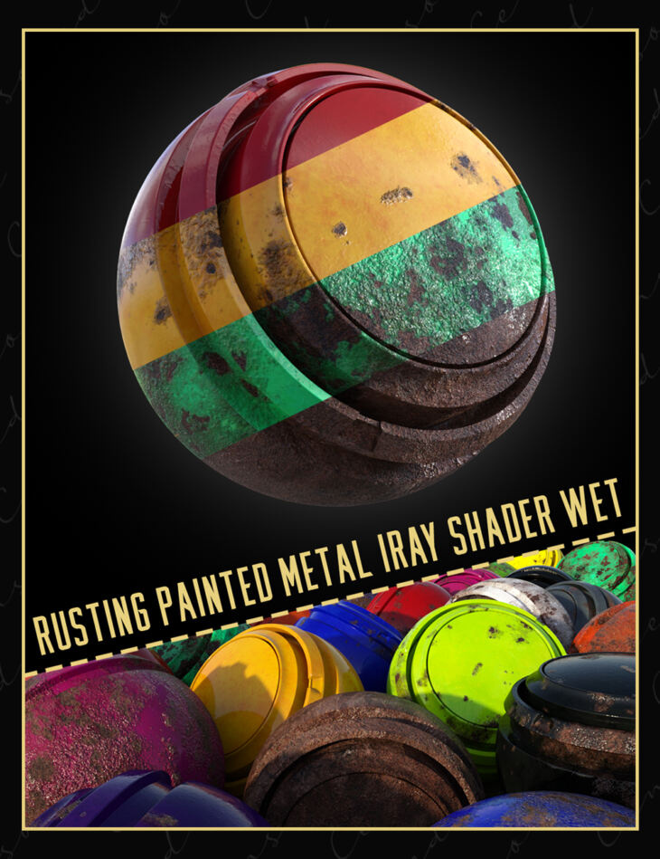 Rusting Painted Metal Iray Shader Wet_DAZ3D下载站