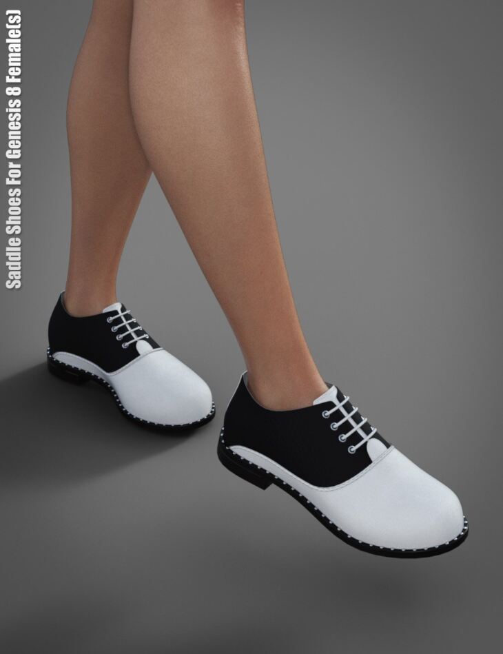 Saddle Shoes For Genesis 8 Female(s)_DAZ3D下载站