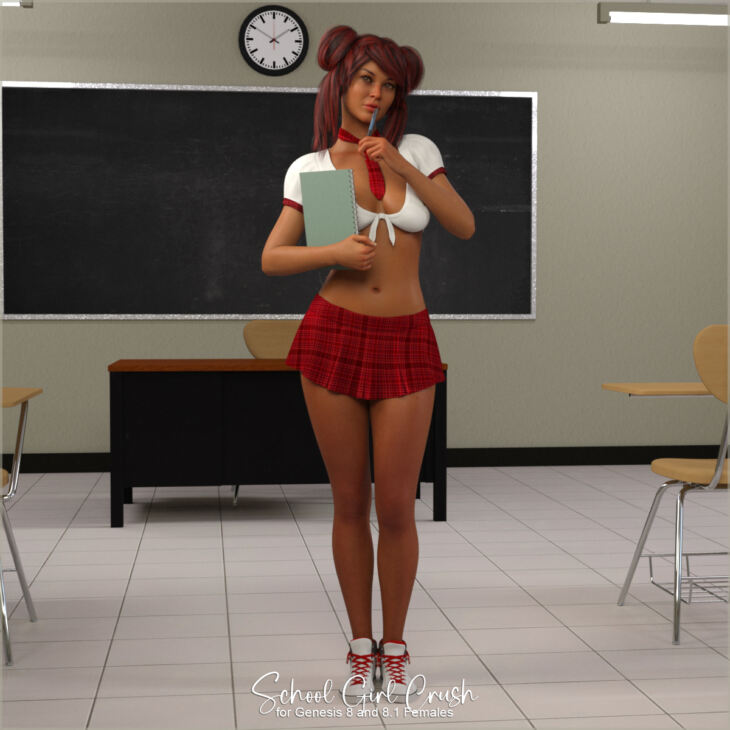 School Girl Crush for Genesis 8/8.1 Females_DAZ3D下载站