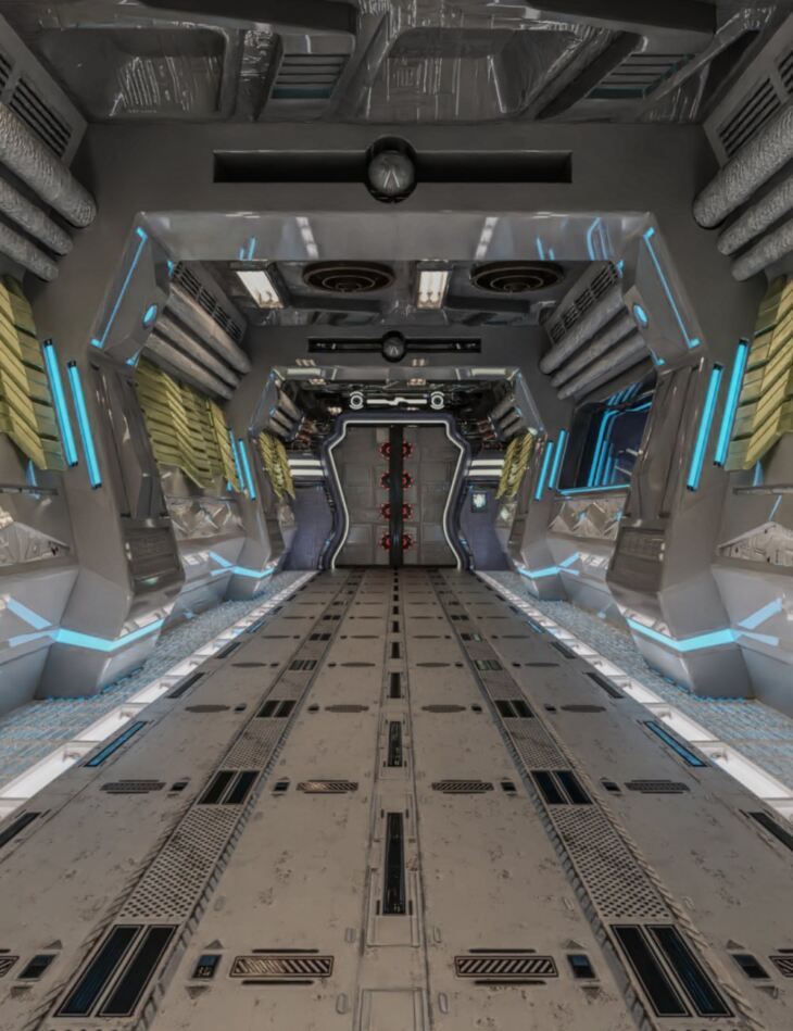 Sci-Fi Bunker Hallway_DAZ3D下载站