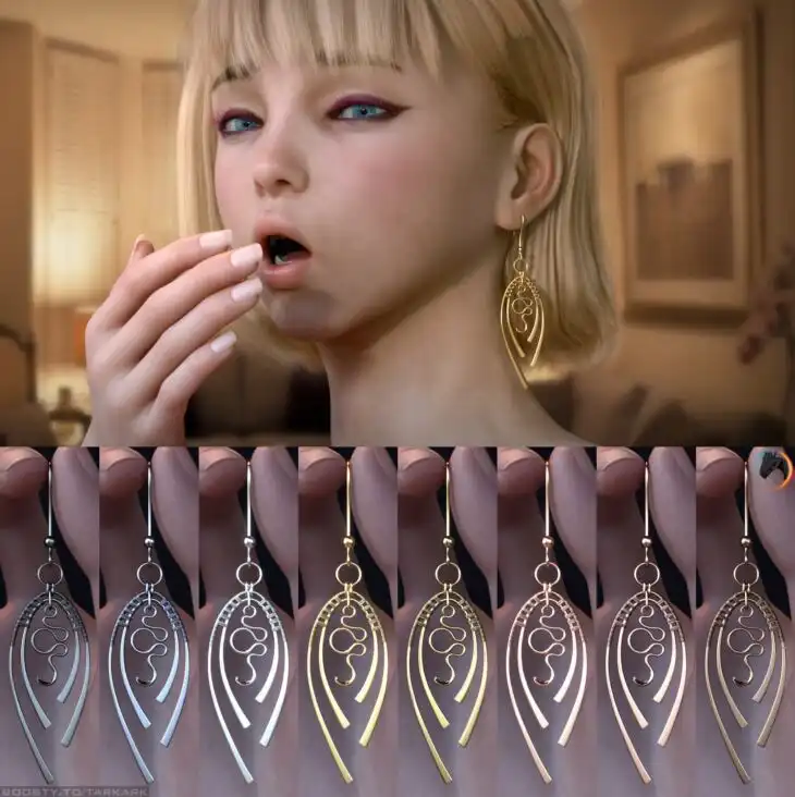 Sinc Earrings for Genesis 8 and 8.1 Female_DAZ3D下载站