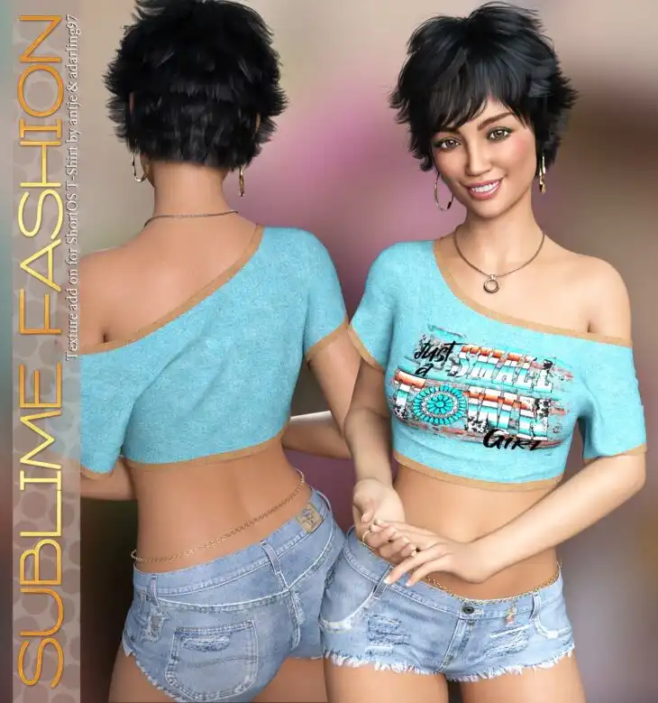 Sublime Fashion for D-Force Short Off-Shoulder T-Shirt_DAZ3DDL