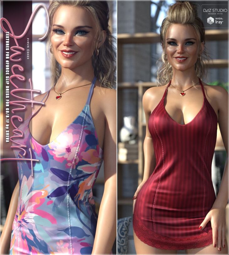 Sweetheart Textures for dForce Slip Dress G8G8.1F_DAZ3D下载站