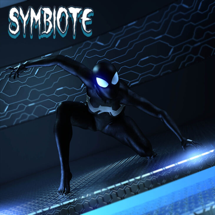 Symbiote Texturesuit and Props for G8F_DAZ3DDL