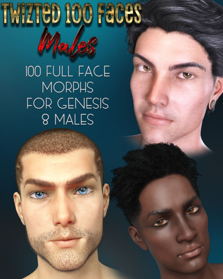 Twizted 100 Faces Males for Genesis 8 Males_DAZ3D下载站
