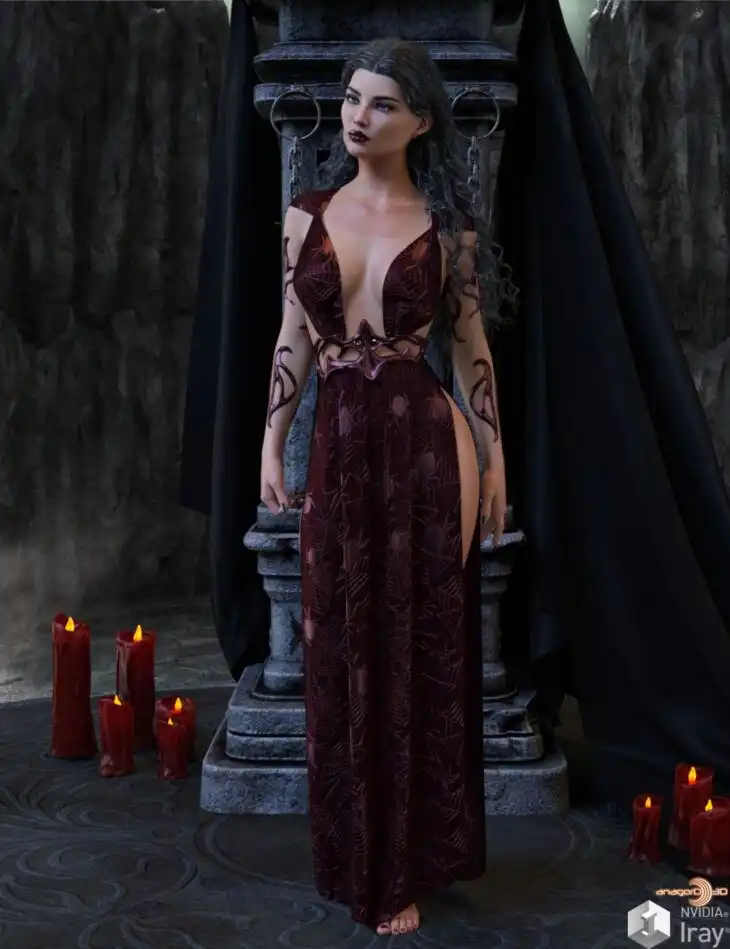 VERSUS – dForce Abyss Dress Genesis 8-8.1F and G9_DAZ3D下载站