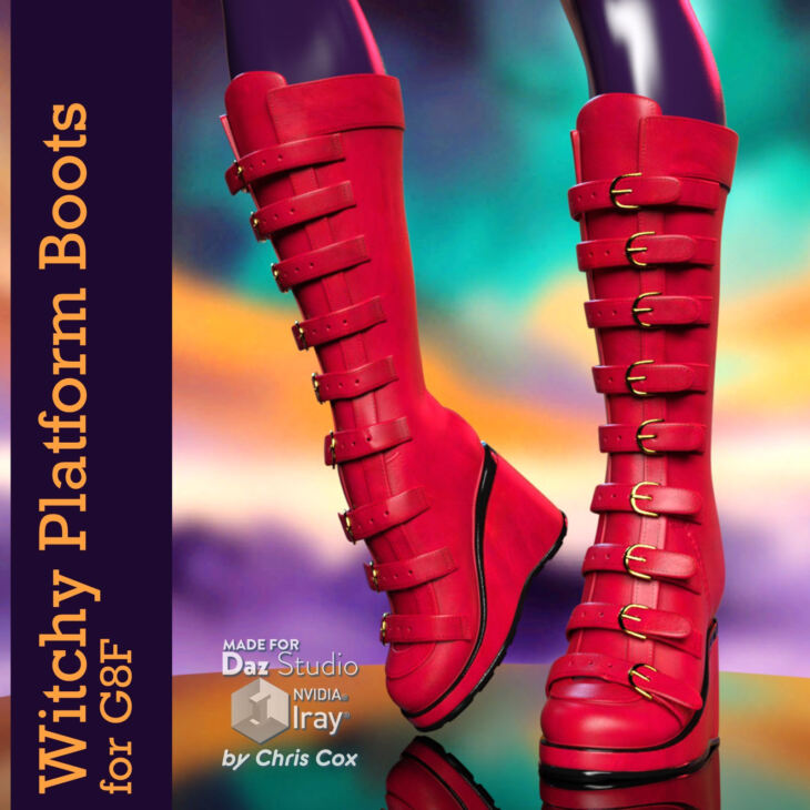 Witchy Platform Boots for G8F_DAZ3D下载站