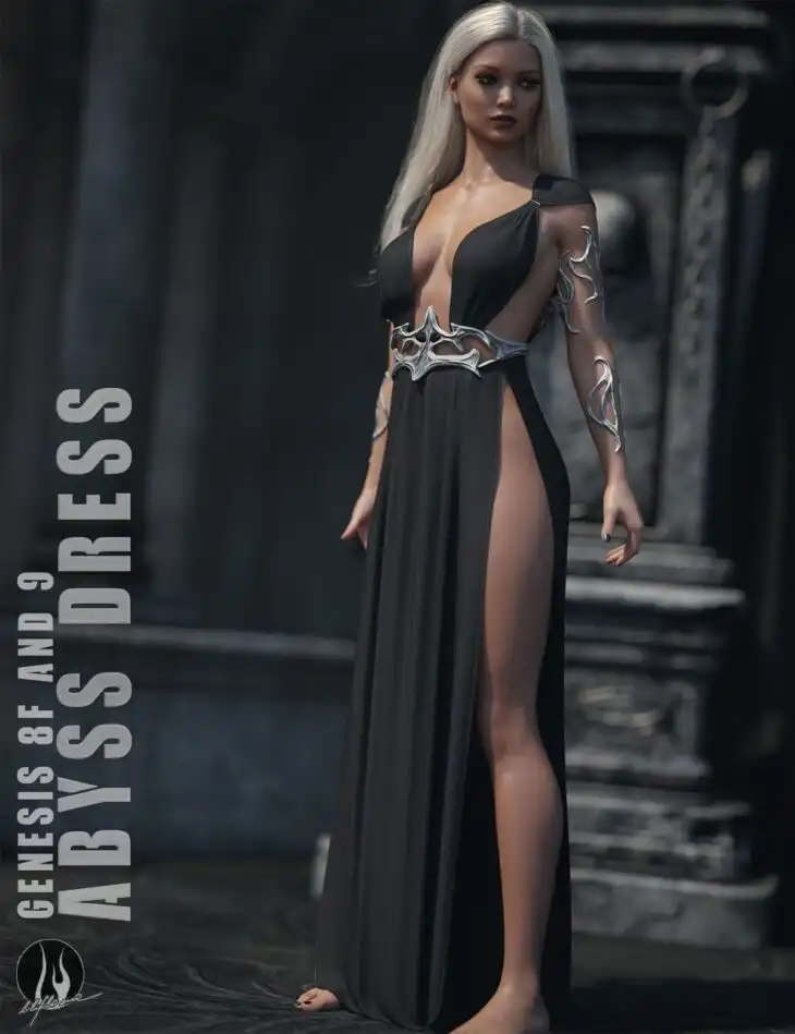 dForce Abyss Dress Genesis 8-8.1F and G9_DAZ3D下载站