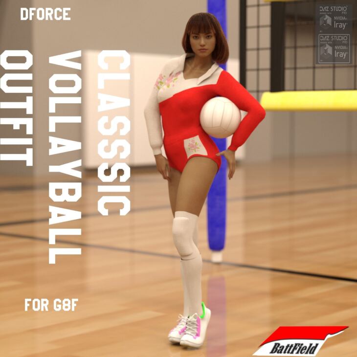 dForce Classic Vollayball Outfit for G8F_DAZ3DDL