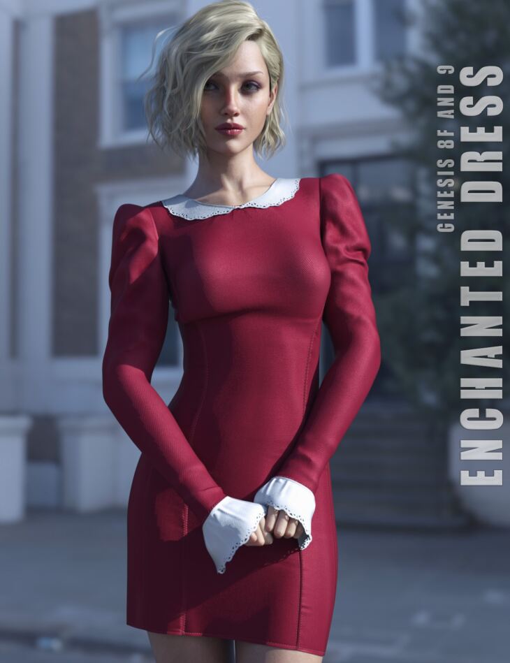 dForce Enchanted Dress Genesis 8-8.1F and G9_DAZ3D下载站