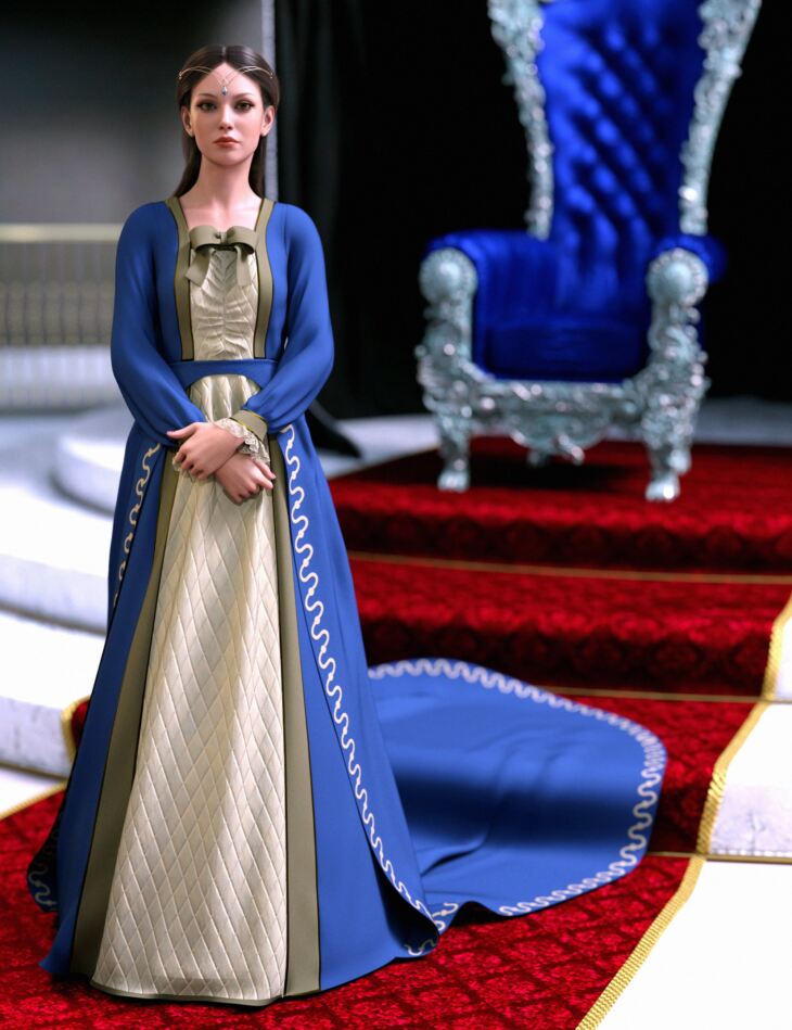 dForce Gown of Fantasy 6 for Genesis 9_DAZ3D下载站