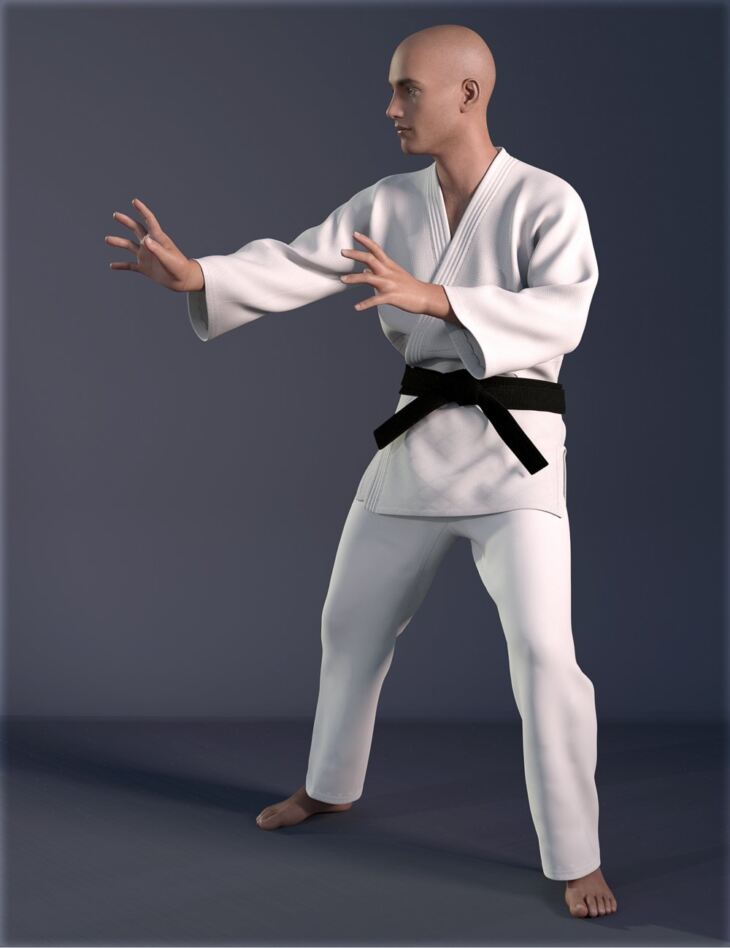 dForce HnC Judo Suit for Genesis 8 Males_DAZ3D下载站