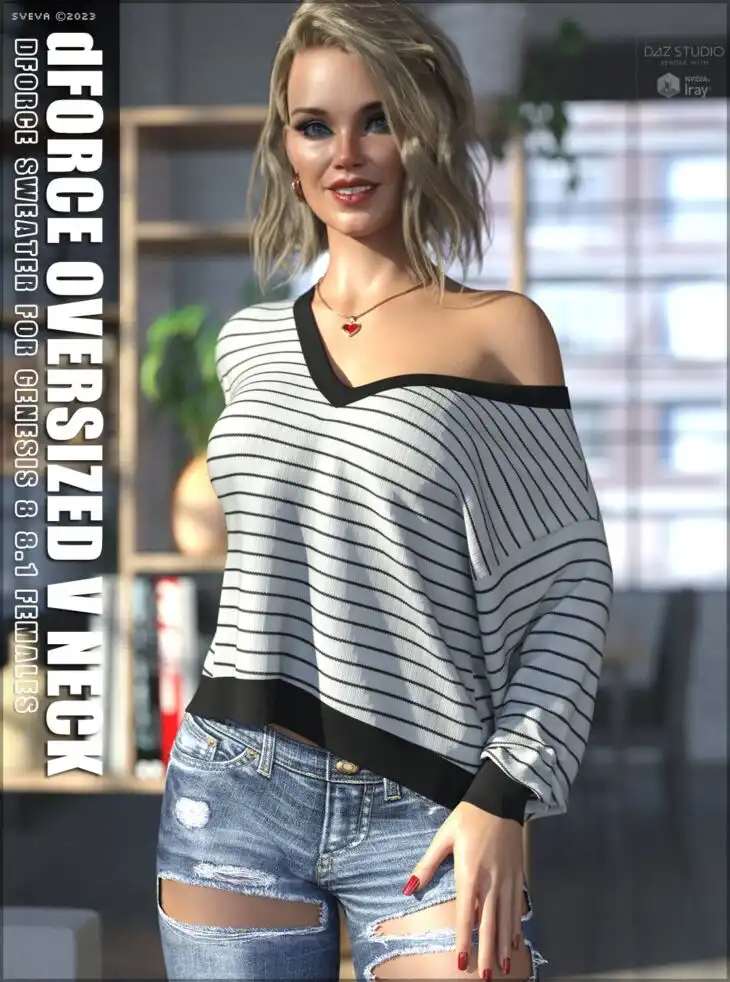 dForce Oversized V Neck Sweater G8G8.1F_DAZ3DDL