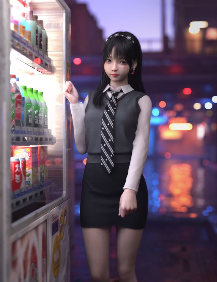 dForce SU JK School Uniform Suit for Genesis 9, 8.1, and 8 Female_DAZ3D下载站