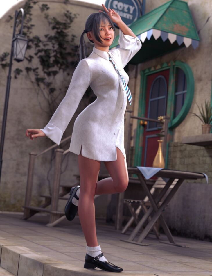 dForce Shirt And Tie Outfit for Genesis 9_DAZ3D下载站