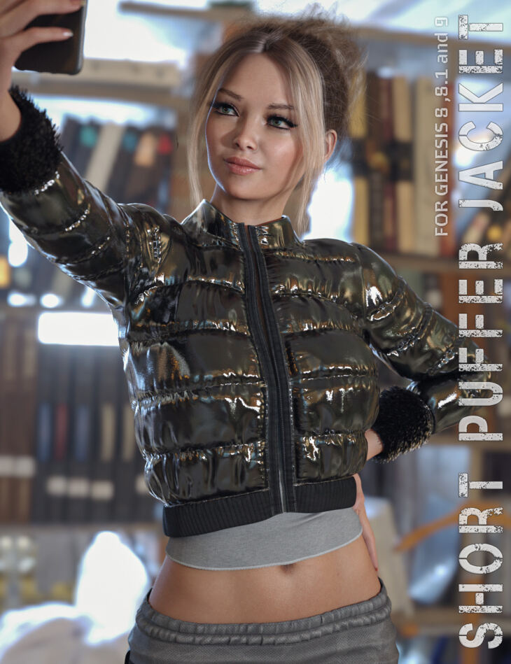 dForce Short Puffer Jacket for G8-8.1F and G9_DAZ3D下载站