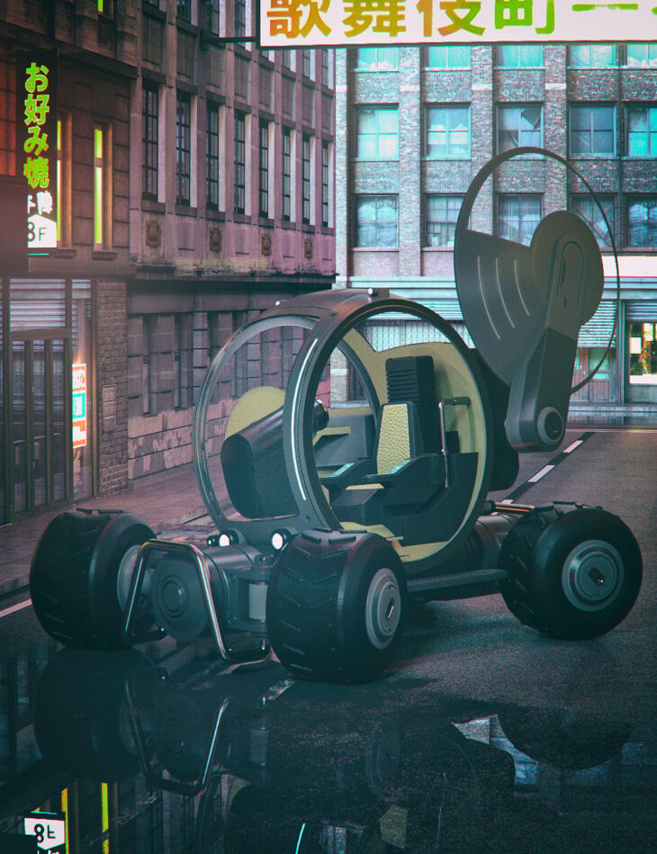 4-Wheel Bubble Car_DAZ3D下载站