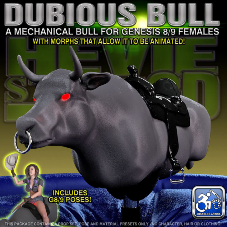A Dubious Mechanical Bull for Genesis 8 and 9 Females_DAZ3D下载站