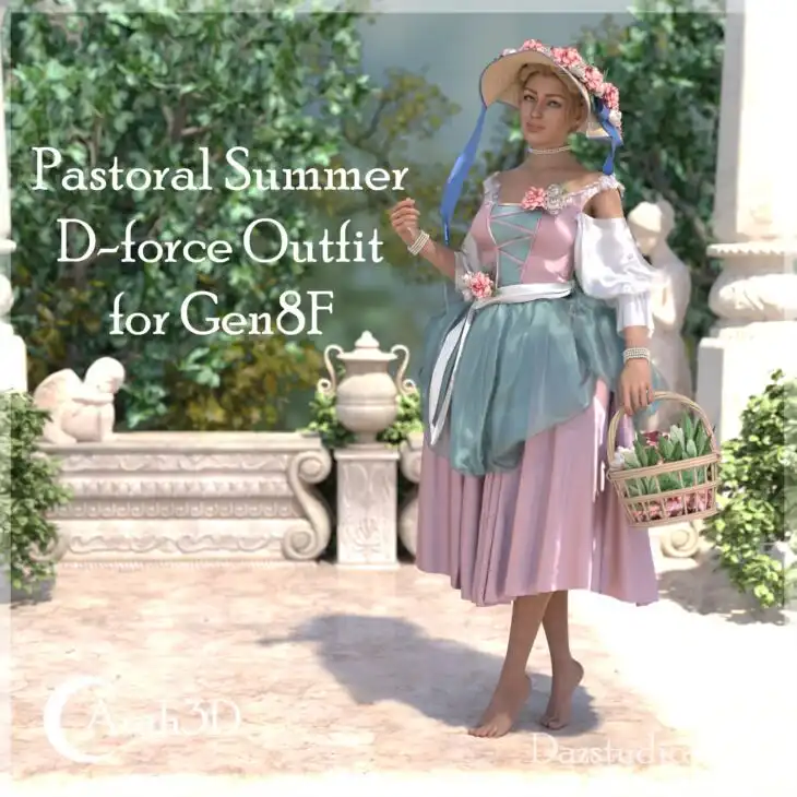 Arah3D Pastoral Summer D-force Outfit for G8F_DAZ3DDL