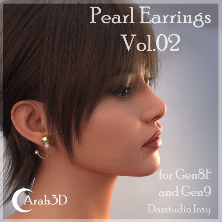 Arah3D Pearl Earrings Vol.02_DAZ3D下载站