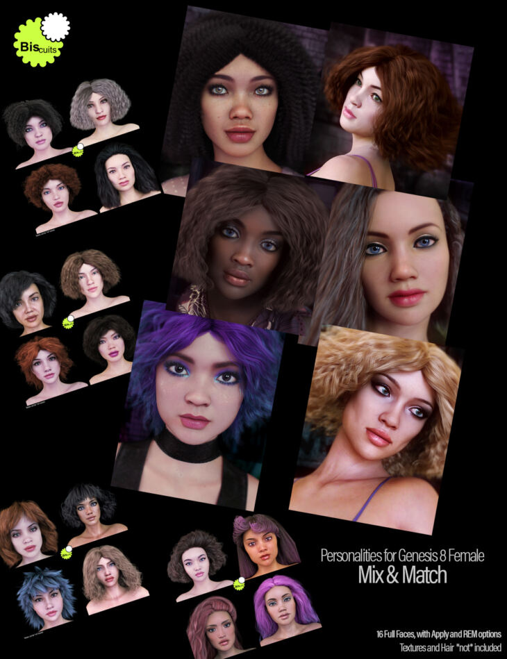 Biscuits Personalities for Genesis 8 Female_DAZ3DDL