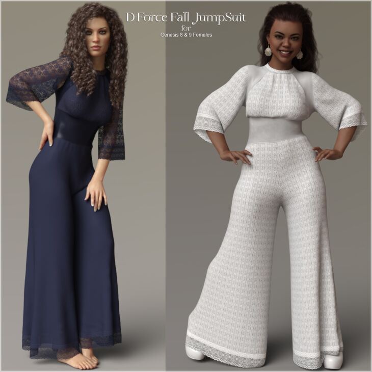 D-Force Fall JumpSuit for Genesis 8 and 9 Females_DAZ3D下载站