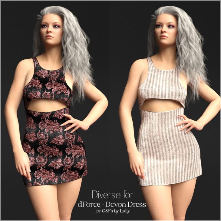 Diverse for dForce – Devon Dress for G8Fs_DAZ3D下载站