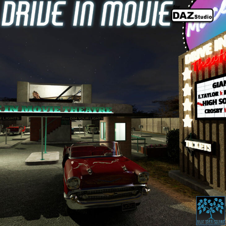 Drive In Movie for Daz_DAZ3D下载站