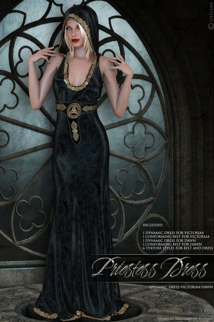 Dynamic Priestess Dress V4/Dawn_DAZ3D下载站