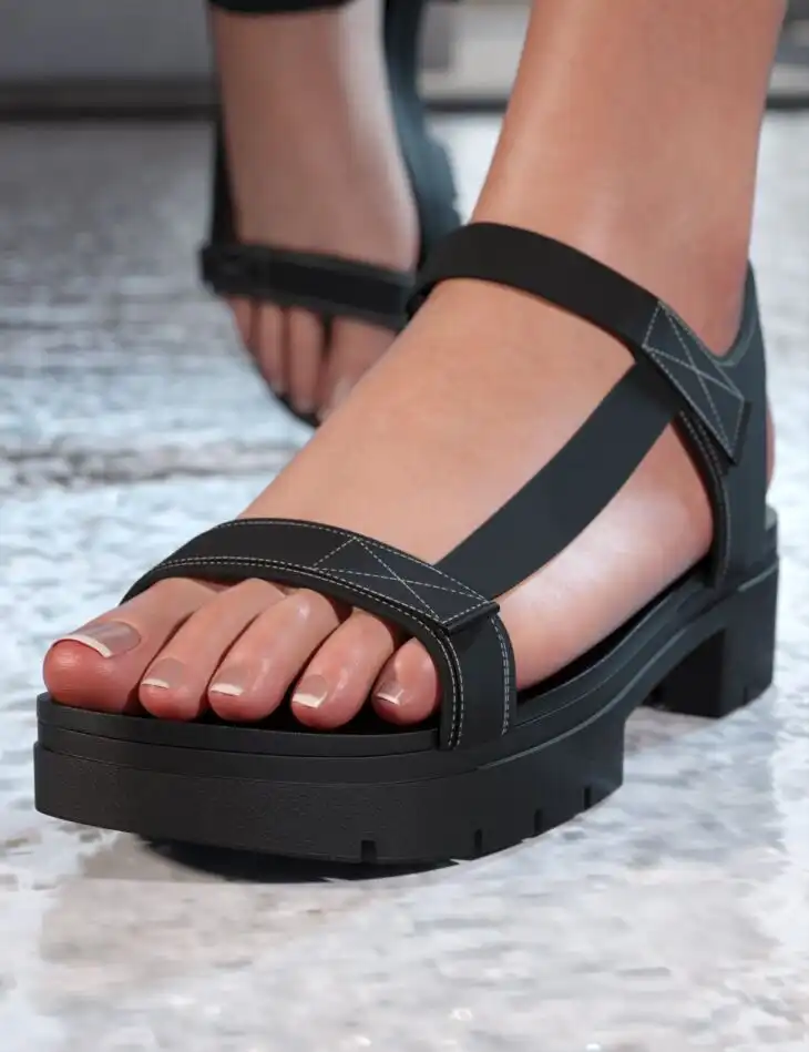 Emily Platform Sandals For Genesis 9_DAZ3DDL